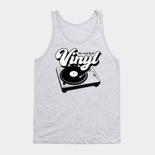 Vinyl Records - The Real Deal - Retro Record Player Turntable Tank Top